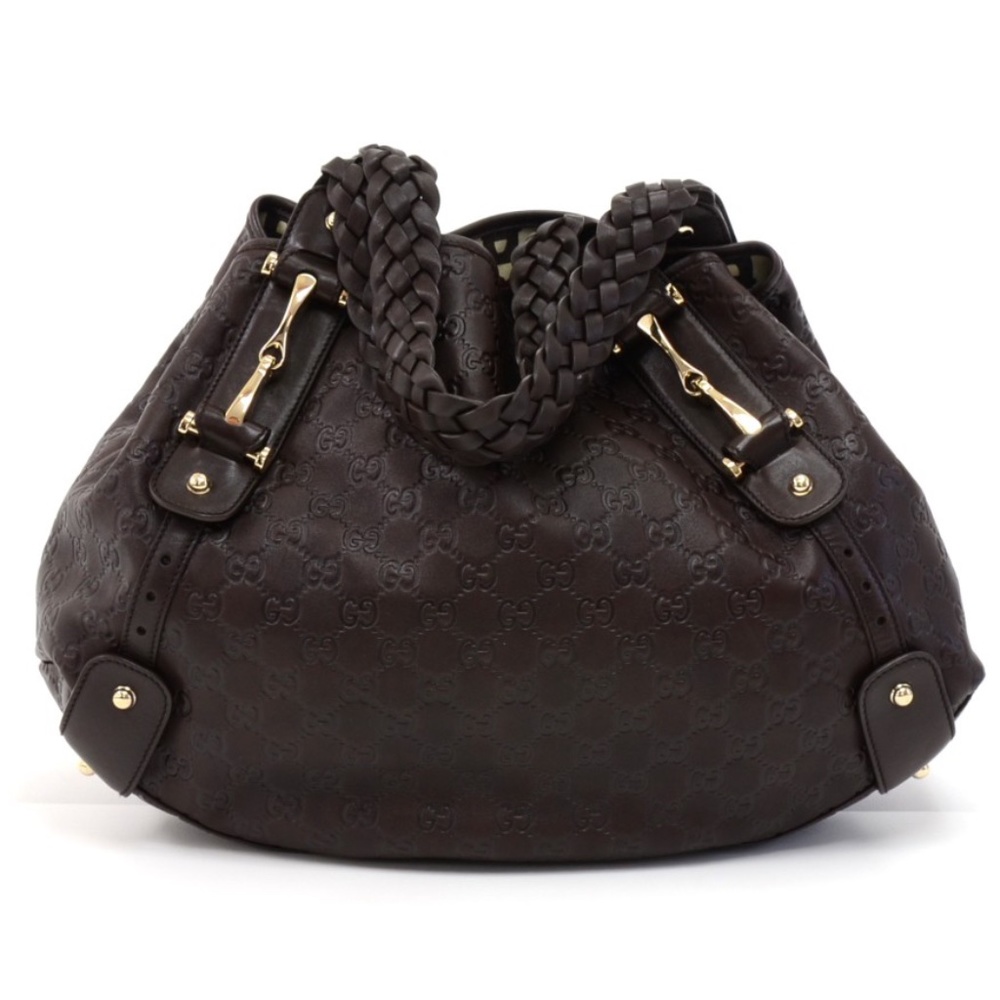 GUCCI GUCCISSIMA HORSEBIT PELHAM LEATHER HOBO BAG